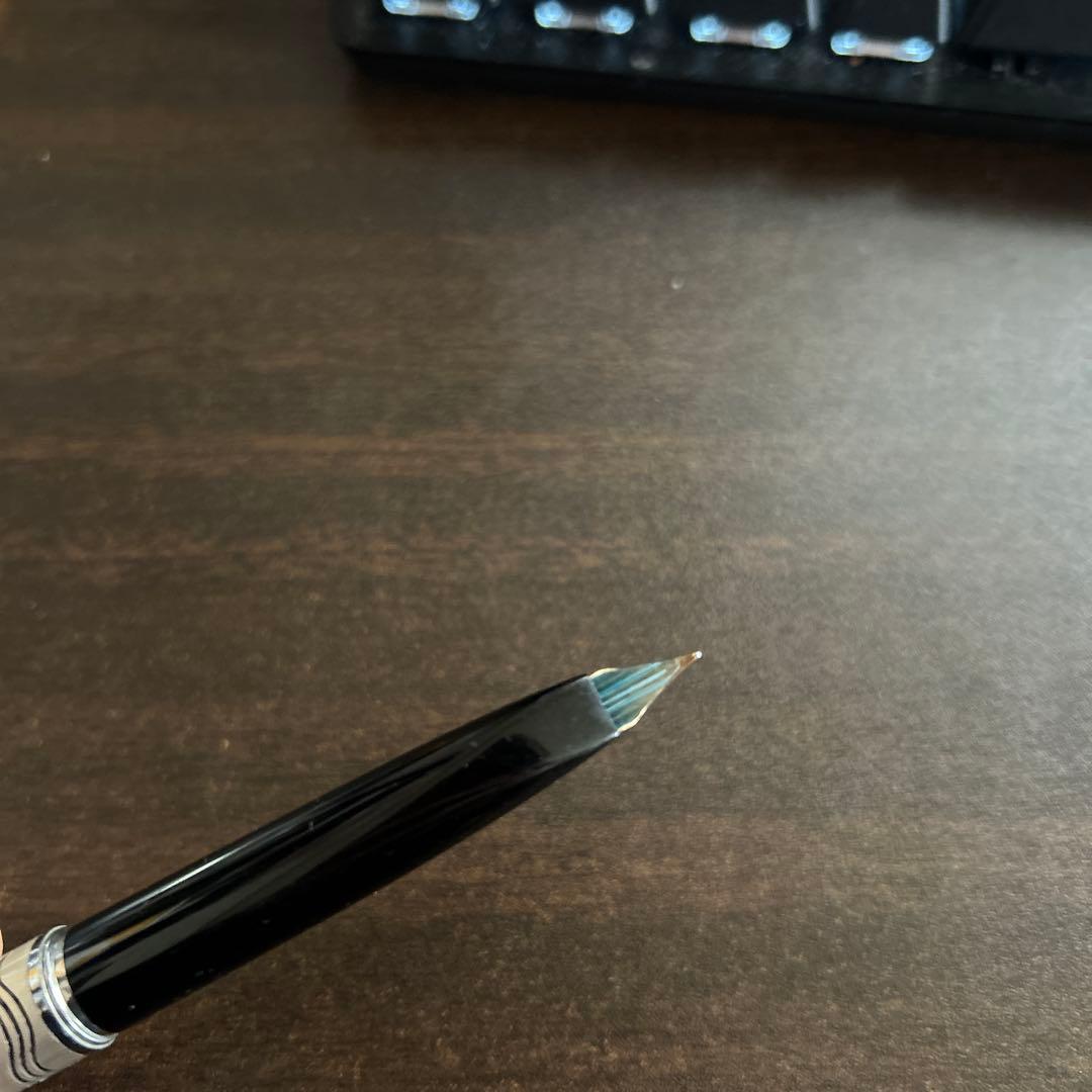 Platinum プラチナ　万年筆　ショート　ヘアライン　ビンテージ　22金