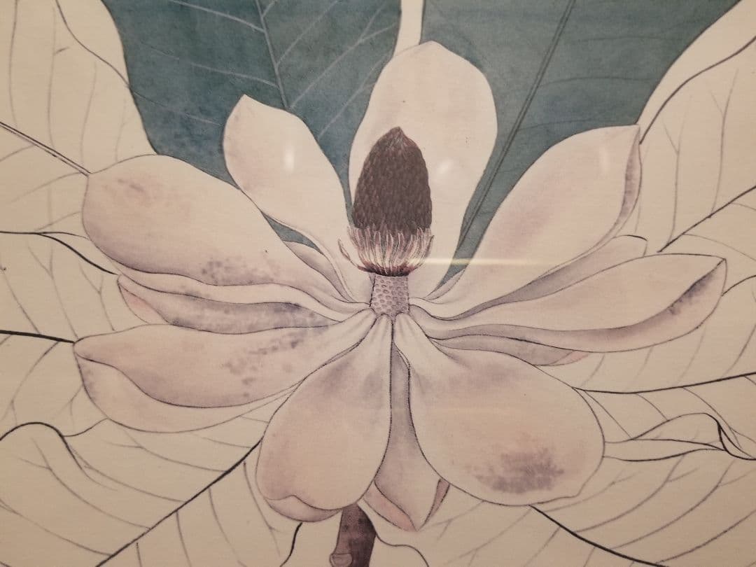 1970's　和モダン　朴の木　フランラロク　ボタニカル　シノワズリ　額装品