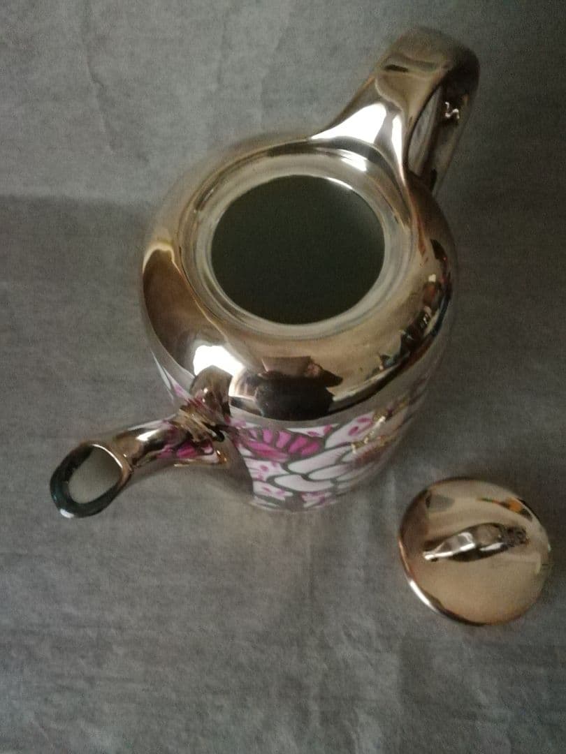 逸品　純銀巻ティーポット花図紋ラージポット　アールデコ　フリードリヒヴィルヘルム