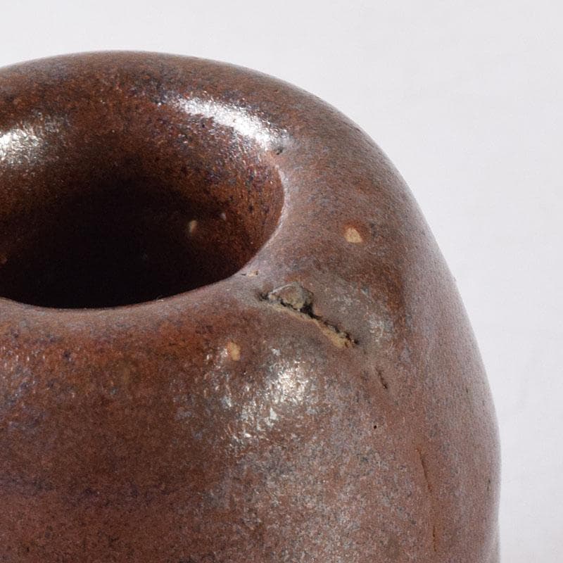 茶道具　瀬戸焼　古瀬戸　おもり形　蓋置　時代箱　C　R8305