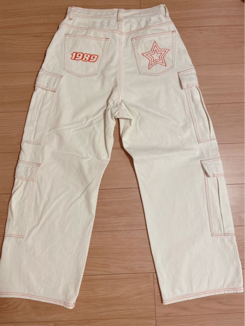 Re. アールイードット 刺繍デニム ホワイト