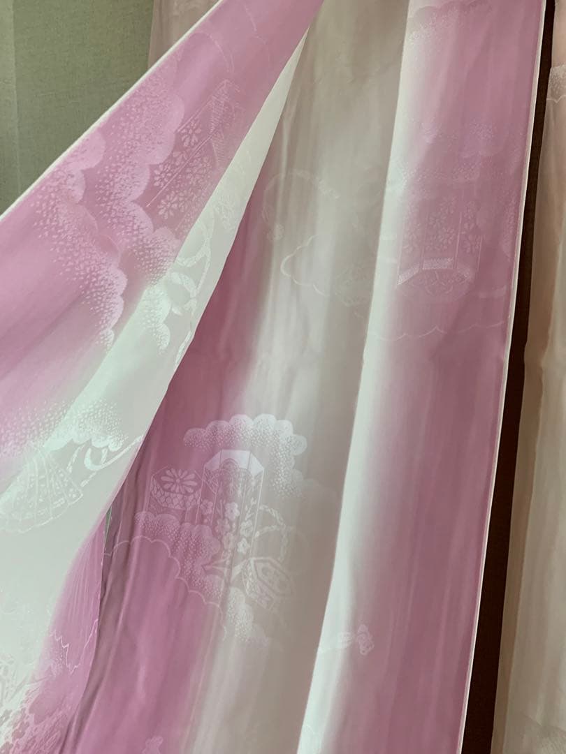 未使用振袖○襦袢 帯付3点セット 京きもの友禅 真紅 極上 刺繍半襟