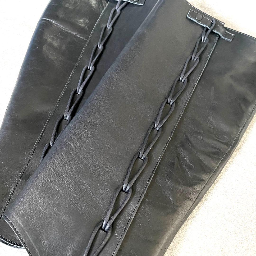 美品★ヨウジ　ヤマモト　レッグカバー　ブーツカバー　レザー