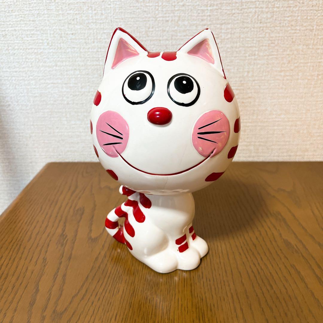 内藤ルネ RUNE 貯金箱 ネコ 猫 昭和 レトロ 陶器 ねこ 置物