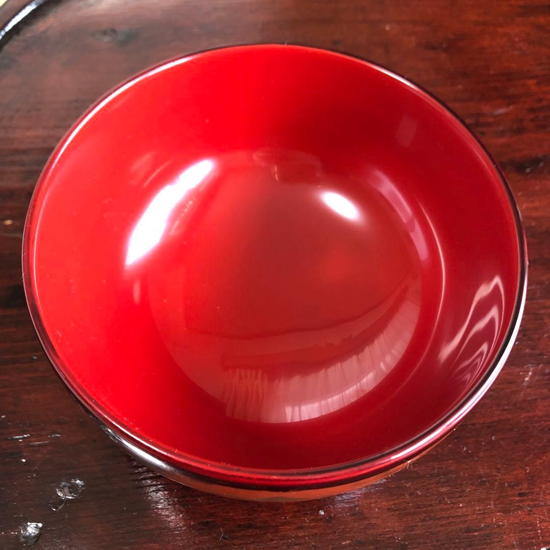 秀衡塗　大椀とスプーン　漆器　口径13㎝大型　天然木　未使用品　美品