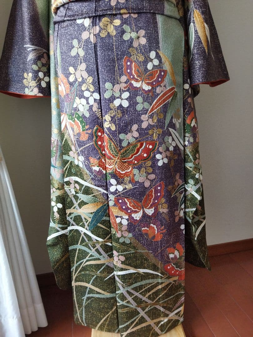 よる様　362.小粋な振袖7点セット　正絹　フルセット　成人式