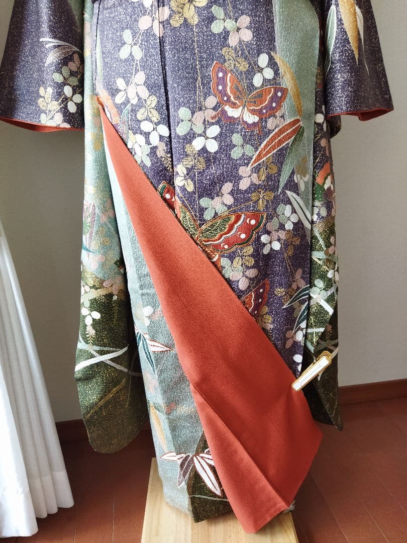 よる様　362.小粋な振袖7点セット　正絹　フルセット　成人式