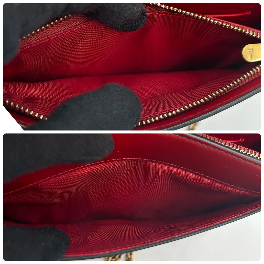 【希少】ディオール　チェーンウォレット　ショルダーバッグ　レディース　カナージュ