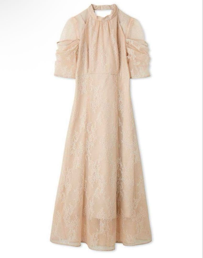 SNIDEL デザインスリーブレースドレス PBEG 0サイズ Sサイズ 美品