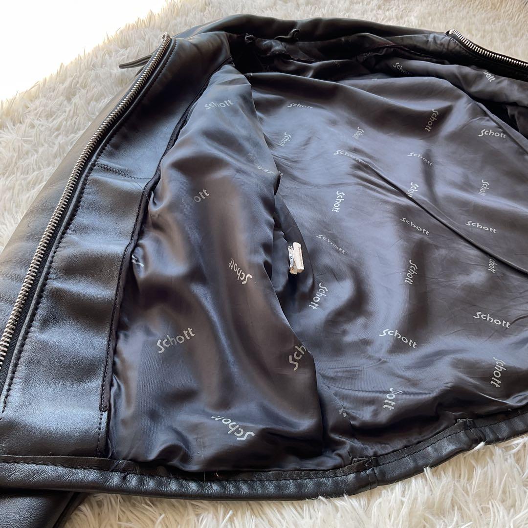 美品✨schott 652 レザージャケット　シングルライダース　本革　38 黒