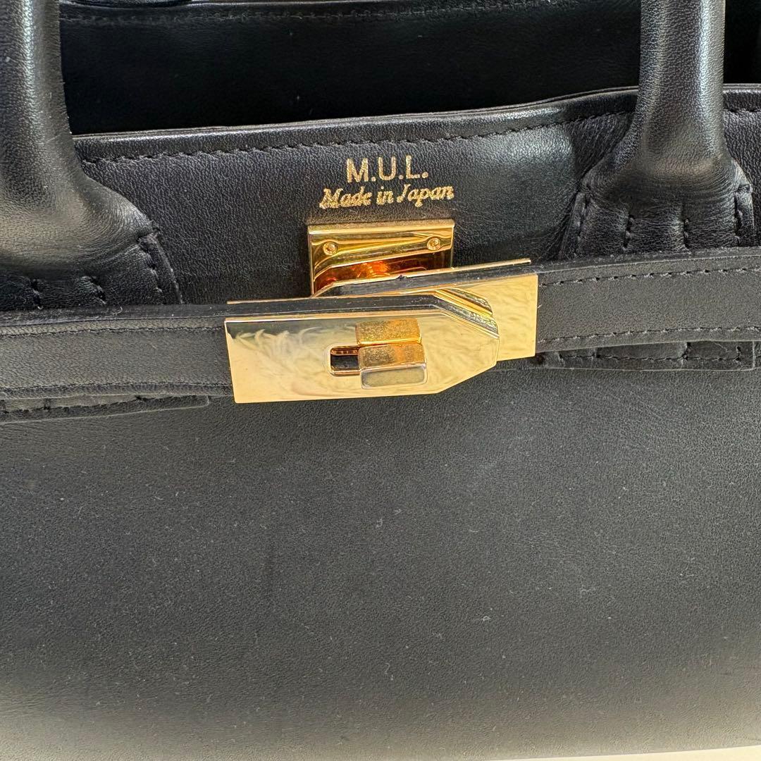 Aki 様M.U.L. レザー ハンドバッグ 2WAY ゴールド金具 日本製 黒