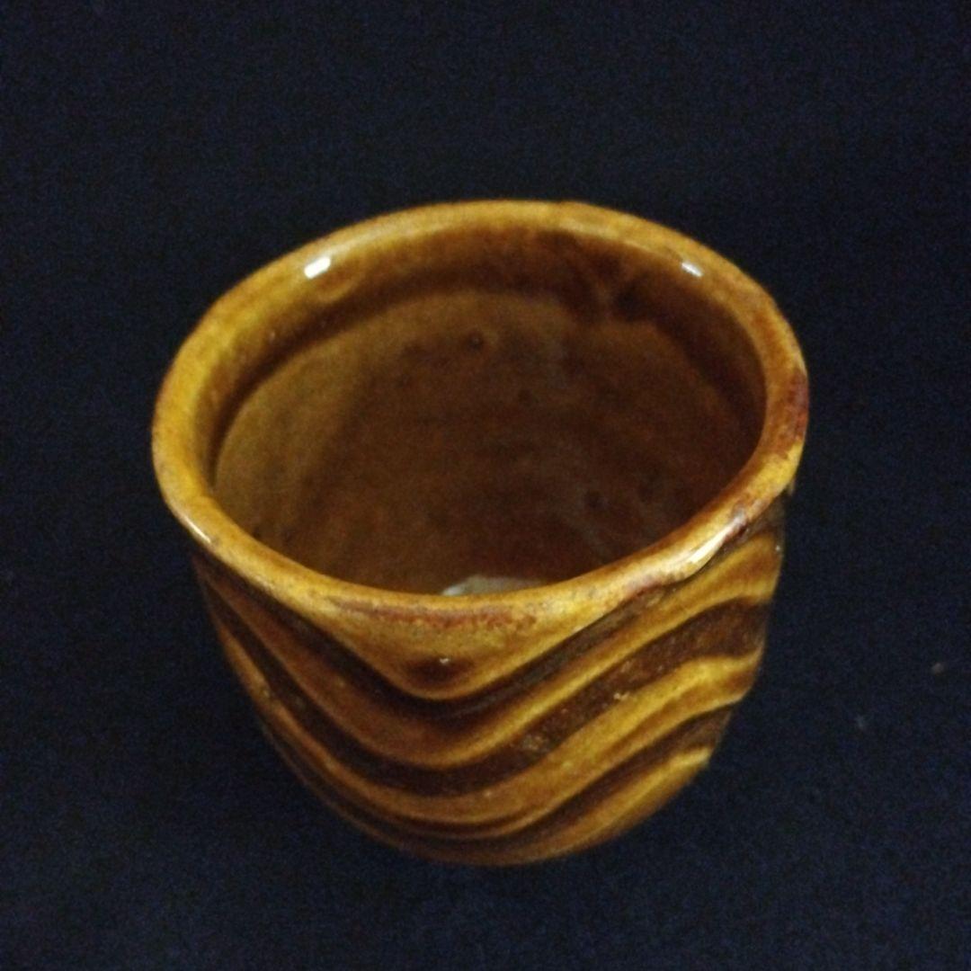 バーナード　リーチ　指掻き文湯呑