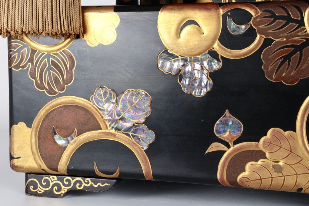 極上　黒漆塗金蒔絵螺鈿細工 見台 経台 経机 仏具 仏教美術 古美術 骨董品漆器