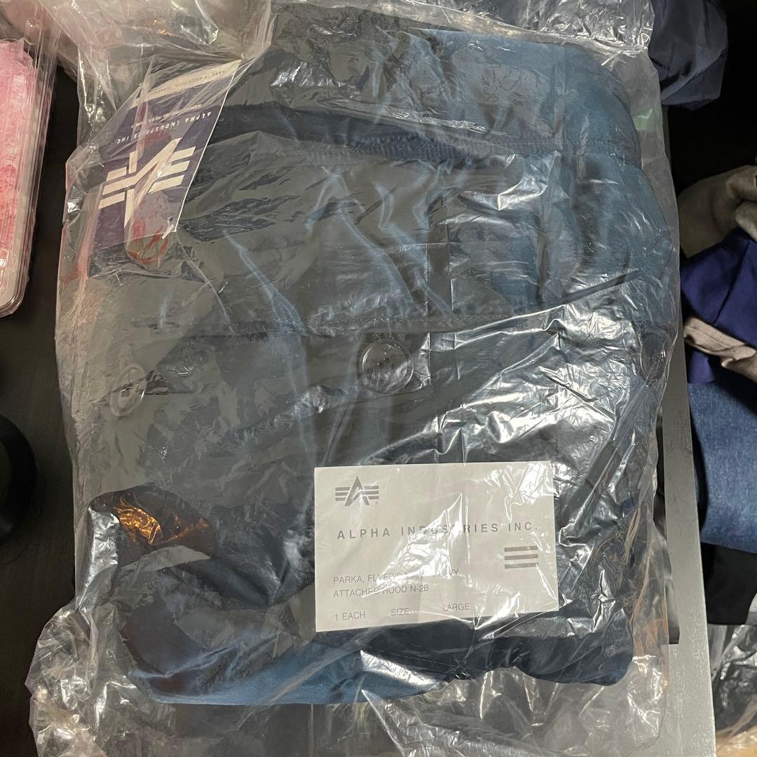 90s ALPHA アルファ N-2B フライトジャケット L 紺 デッド