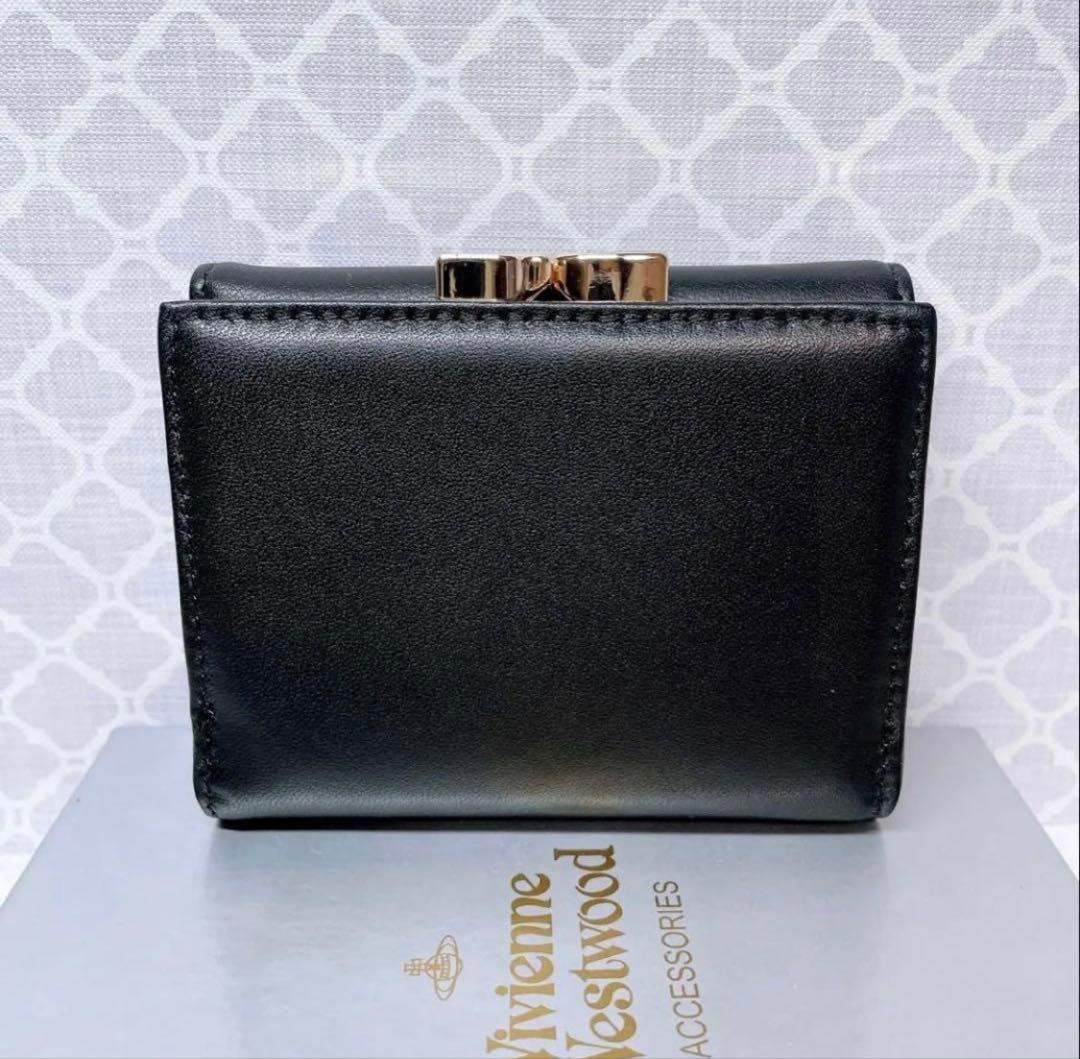 【ショッパー付】新品 ヴィヴィアン・ウエストウッド 三つ折り財布 ブラック