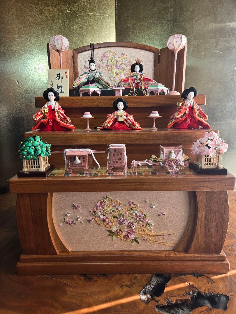 【一点限り】雛人形 収納飾り　3段 　D37