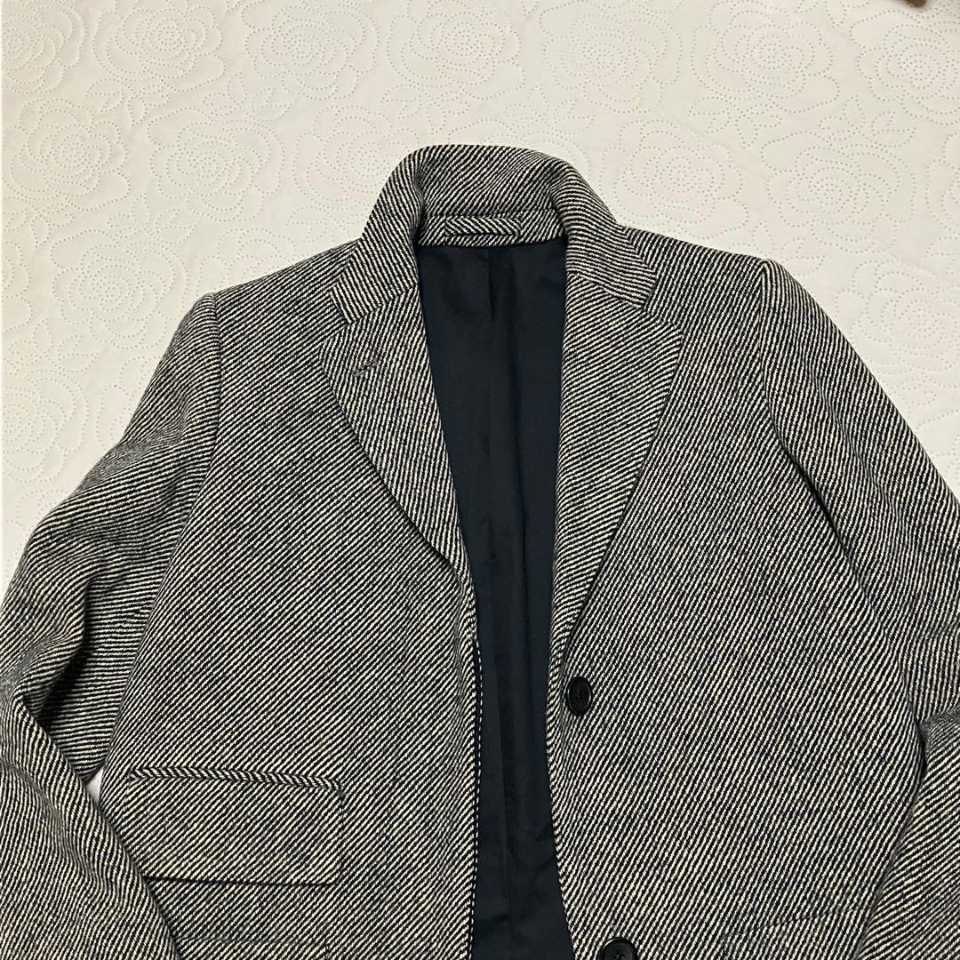 マーガレットハウエル コート ツイード ロング ウール100%Ｌサイズ グレー系