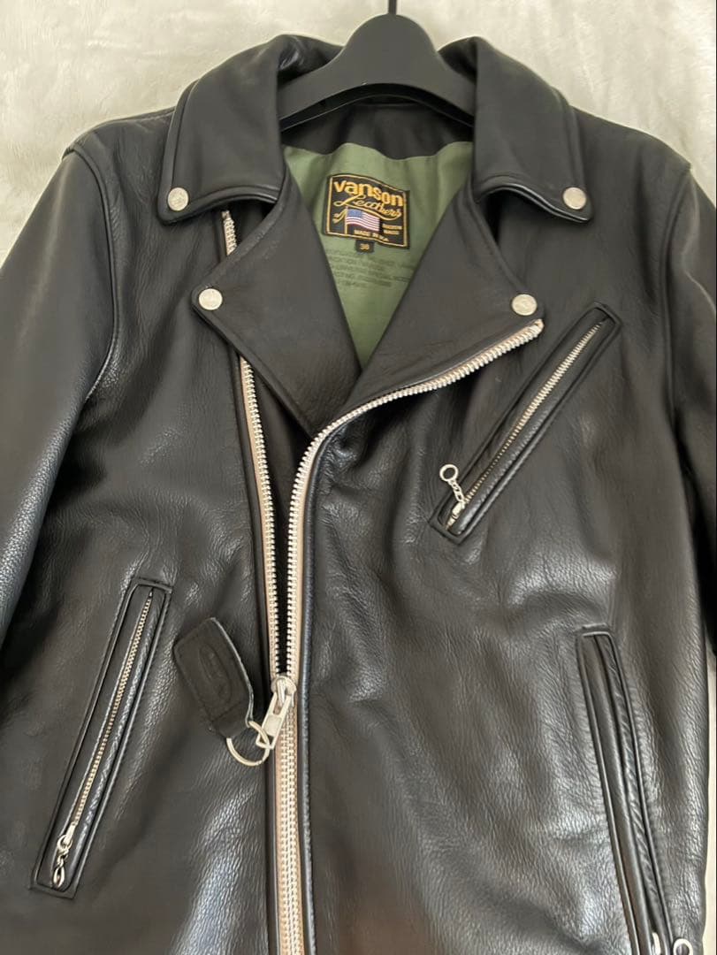 VANSON×ナノユニバース ダブル ライダースジャケット　38サイズ　ブラック