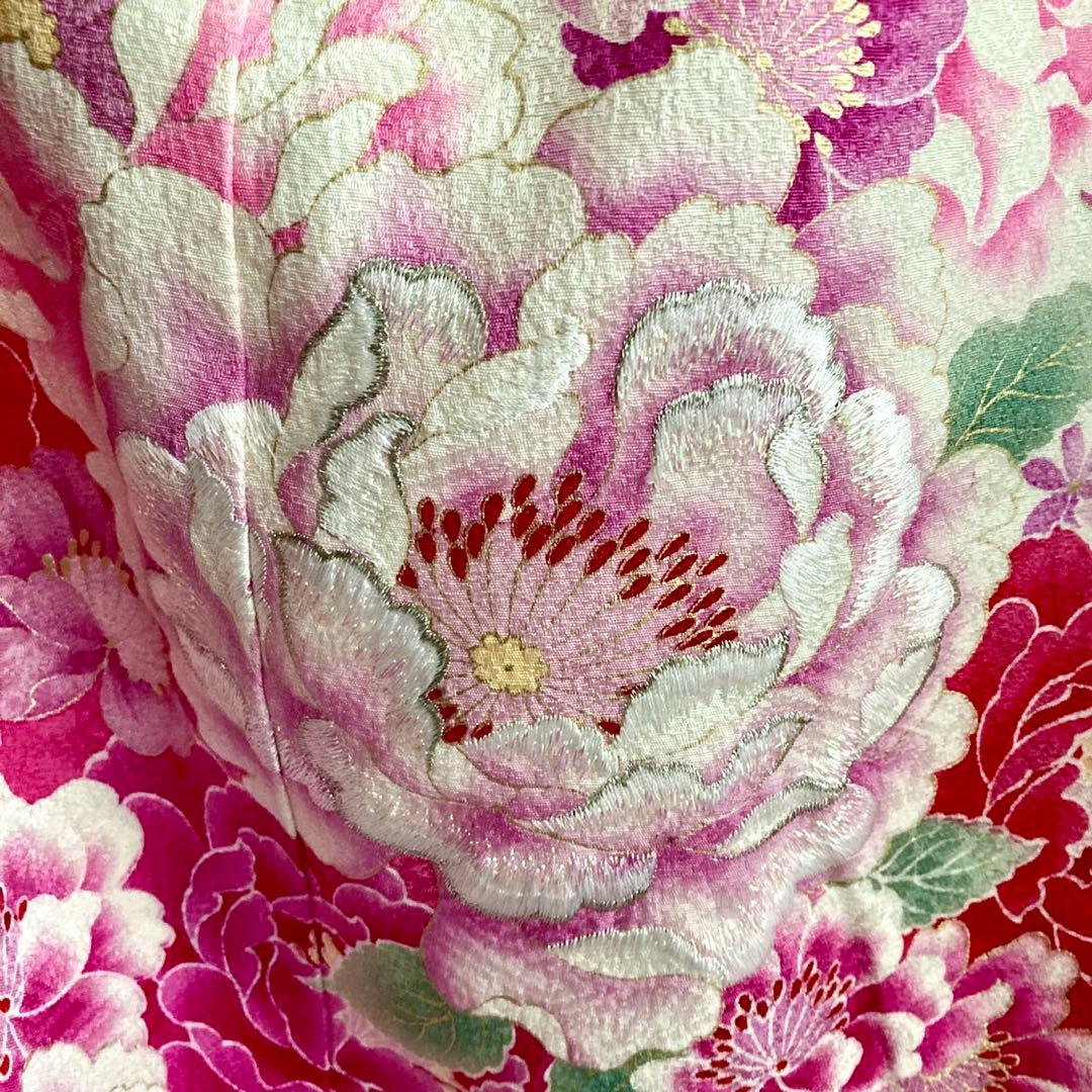 白 赤 ピンク 振袖4点セット‼️お振袖セット‼️TM NO121 フルセット