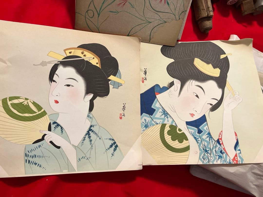 まとめて45本 佛画 中国複製画　山水 花鳥　人物など　（捲り付）送料込み！