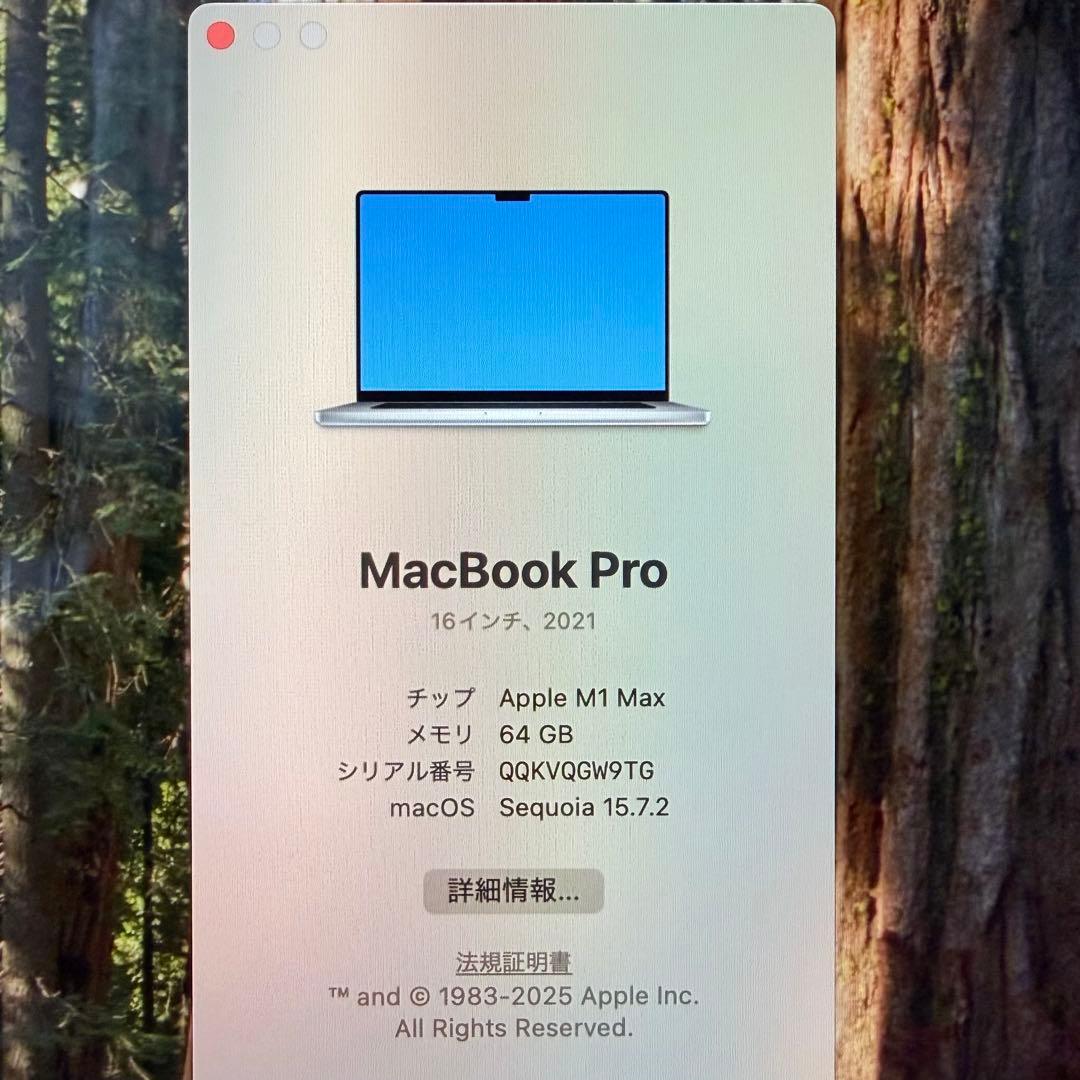 MacBook Pro 16インチ M1 Max 64/SSD2TB