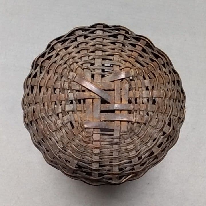 アンティーク竹籠　花籠　花器　花生け　竹籠　茶道具　竹細工　籠　花瓶