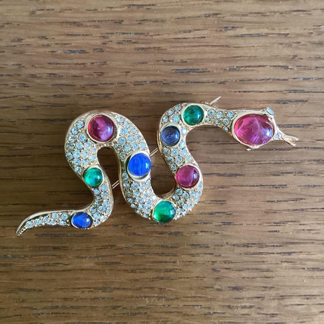 クリスチャン・ディオール　Christian Dior ブローチ　スネーク　蛇