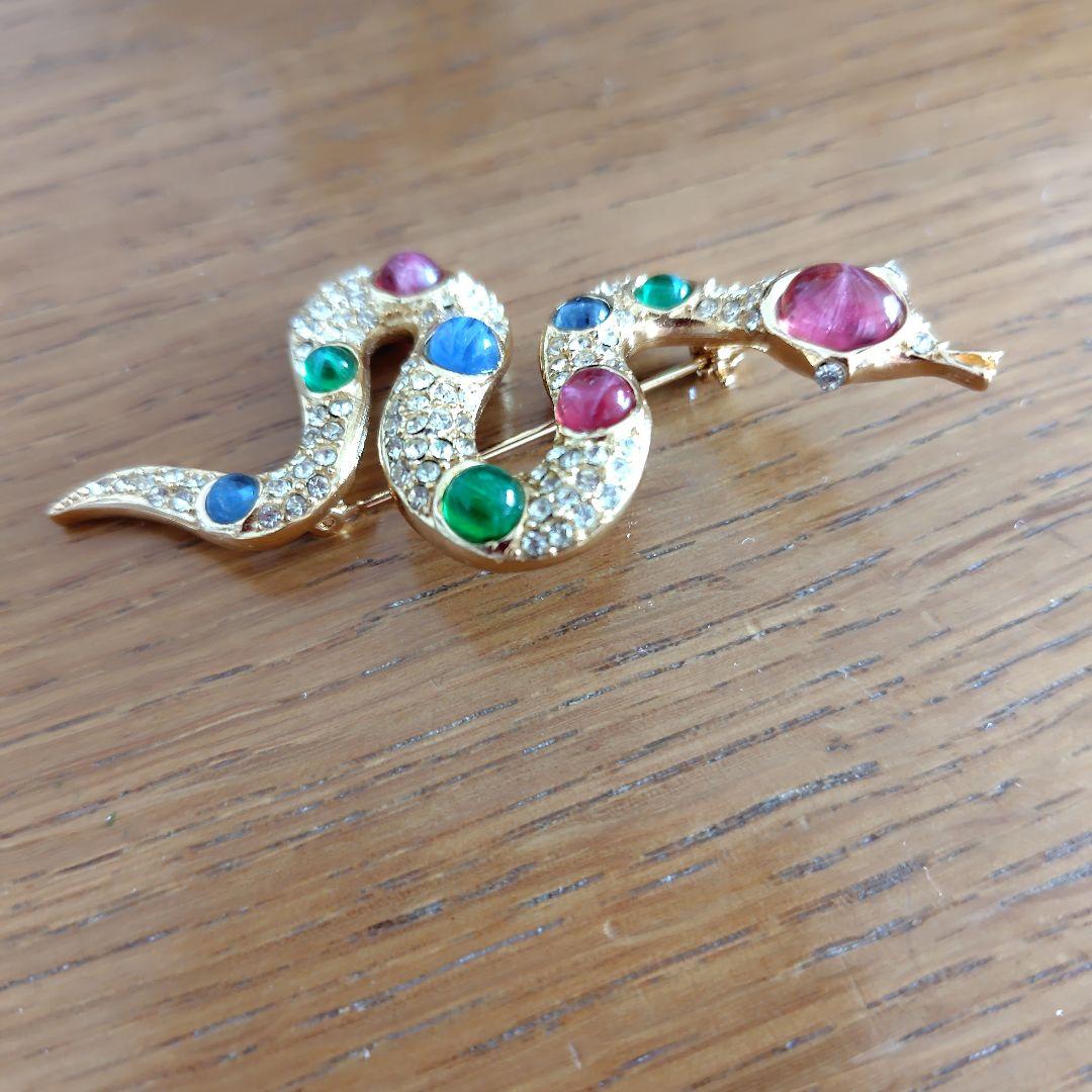 クリスチャン・ディオール　Christian Dior ブローチ　スネーク　蛇