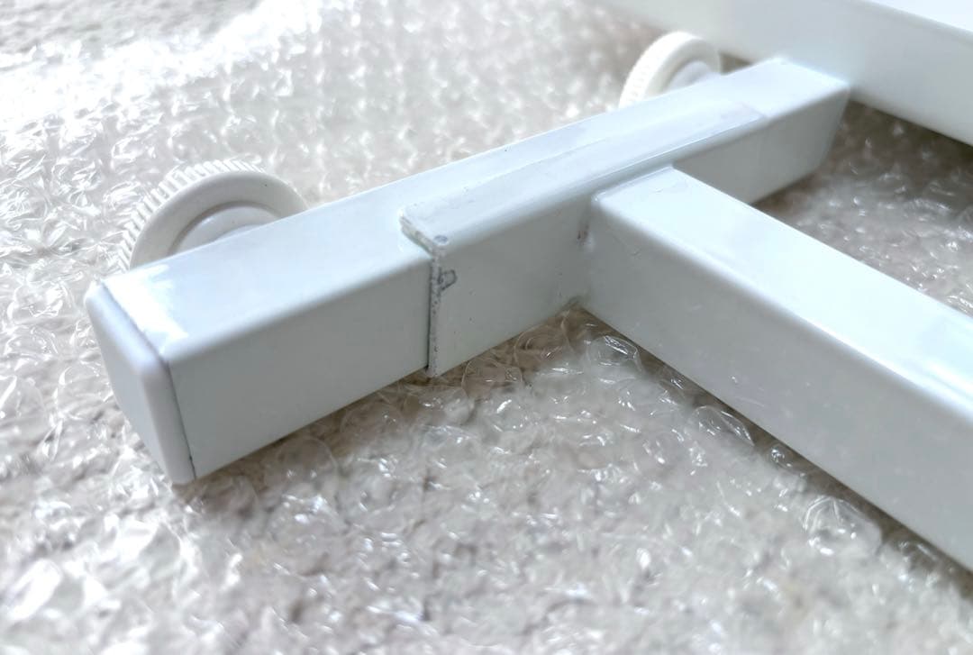 川口工器 ラダーランドリーラック ホワイト 棚3段 ミドル 200〜250cm