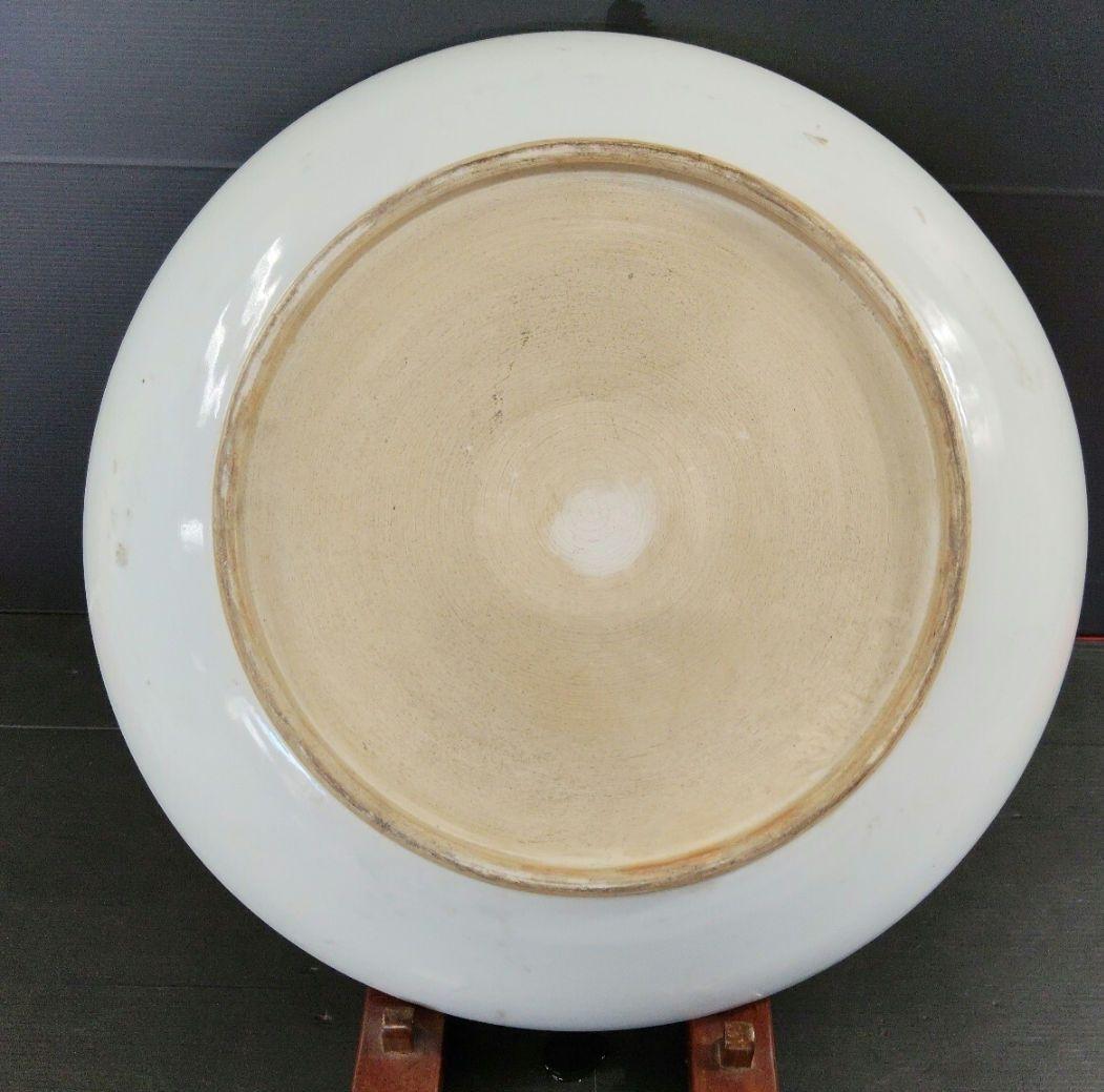 中国 清代 景徳鎮 粉彩 花鳥図 大飾皿 55センチ 柘榴