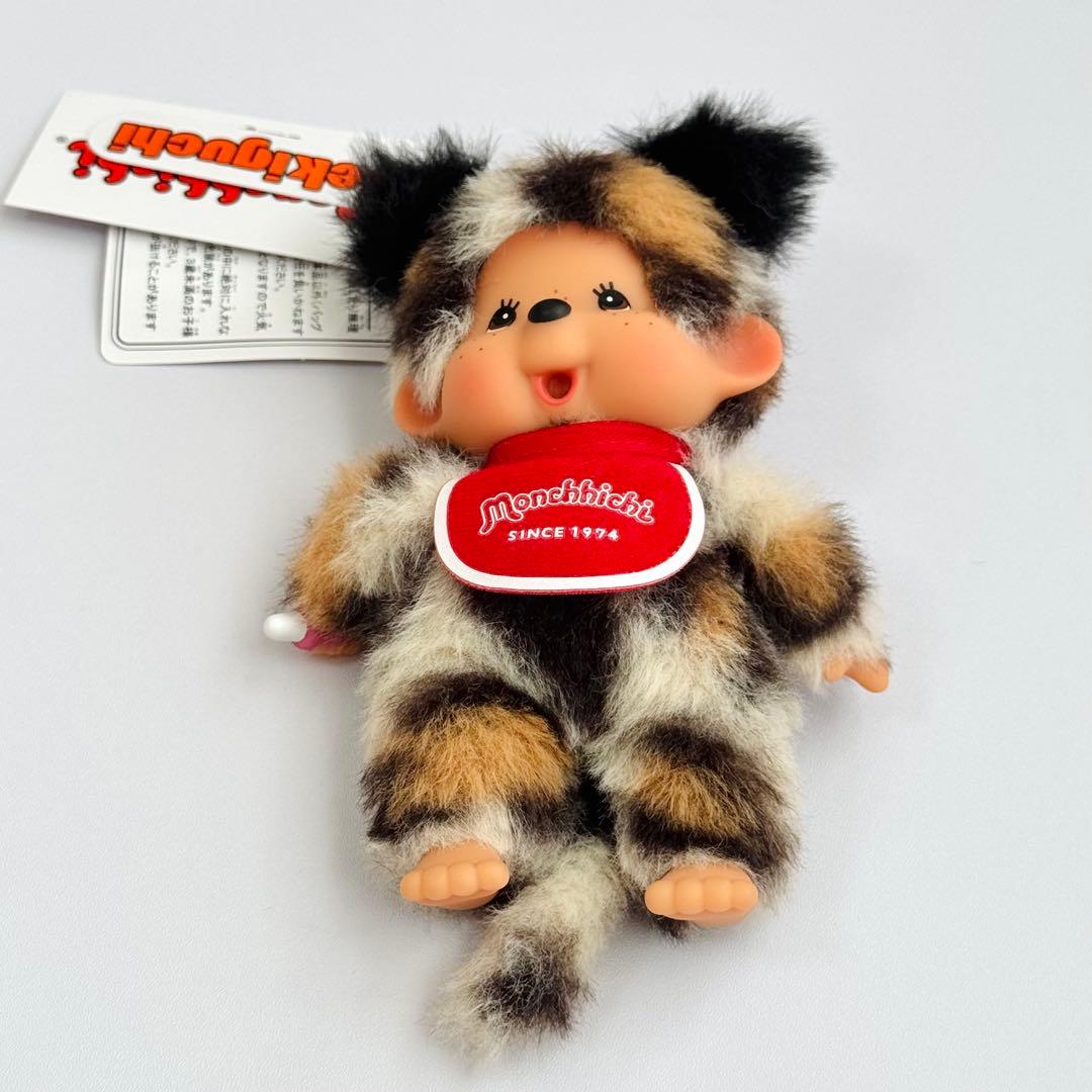 カスタムモンチッチSSキーチェーンヒョウ柄(ホワイト)