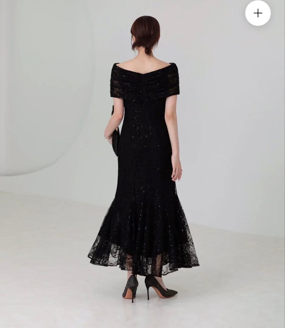 LEJA 2WAYレース花柄オフショルダーマーメイドワンピースドレス