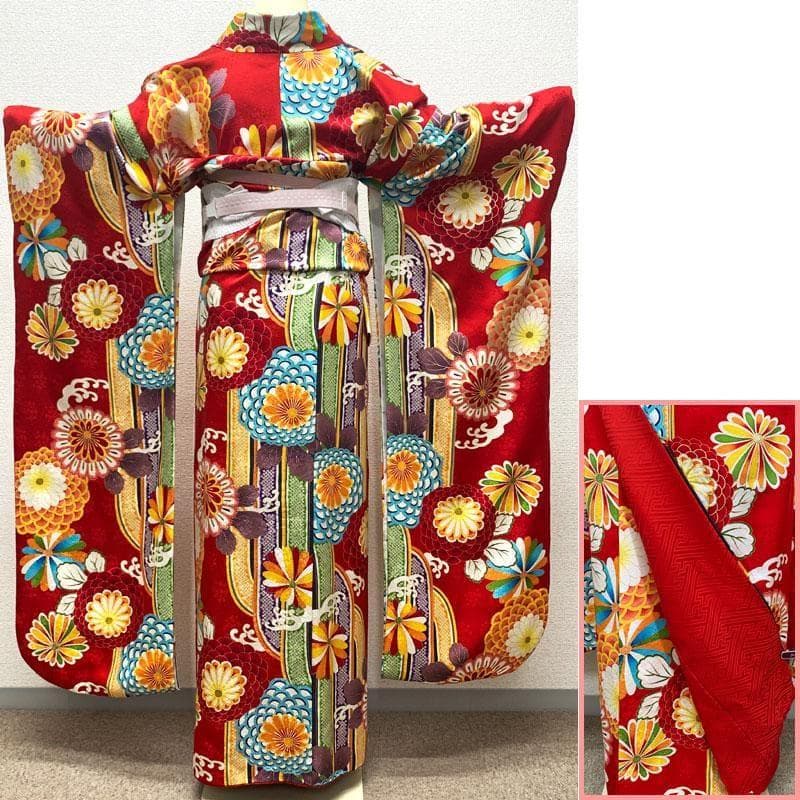 406z39☆振袖 高身長な方にも 金駒刺繍 地紋 金彩 成人式 結婚式☆美品