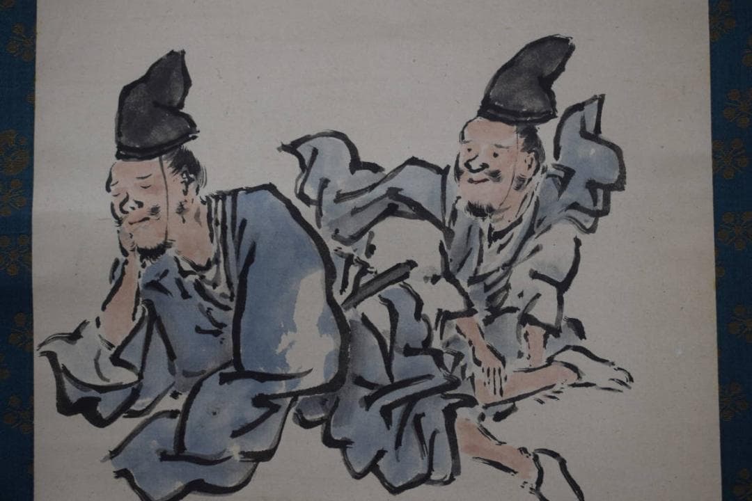 【真作】佐伯岸岱　広瀬旭荘　賛/和漢忍耐/三幅対/掛軸☆宝船☆W-483　JM