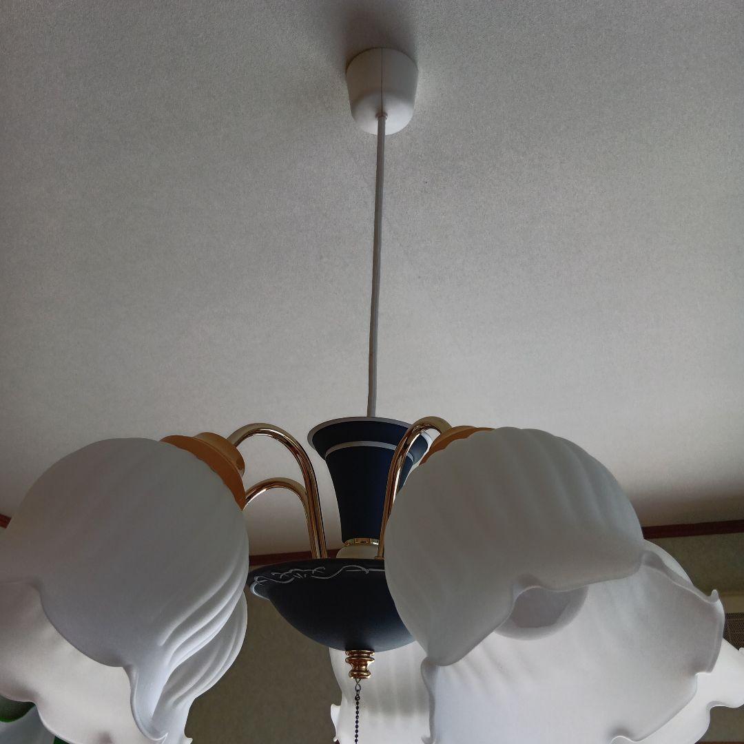 KOIZUMI アンティーク フリルガラスシェード シャンデリア 5灯 コイズミ