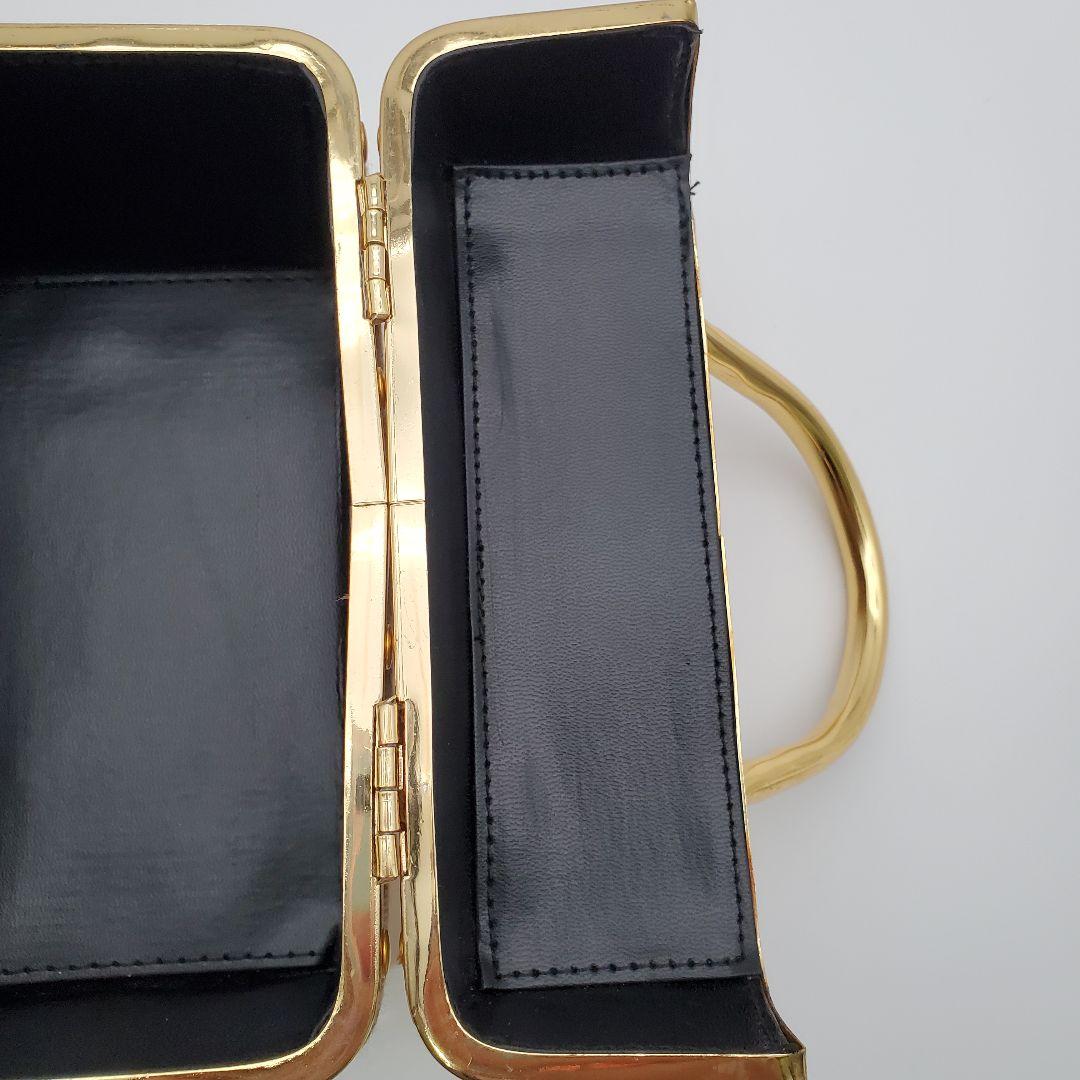 美品 ヴィンテージ調 タペストリー トランクバッグ バニティ 織物 ゴールド金具