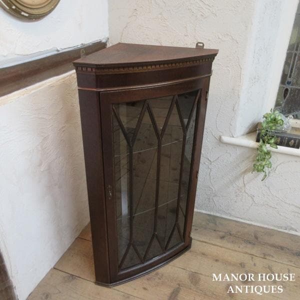 イギリス アンティーク 家具 ウォール コーナーキャビネット 英国 6103e
