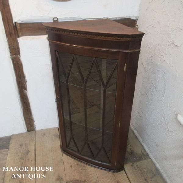 イギリス アンティーク 家具 ウォール コーナーキャビネット 英国 6103e