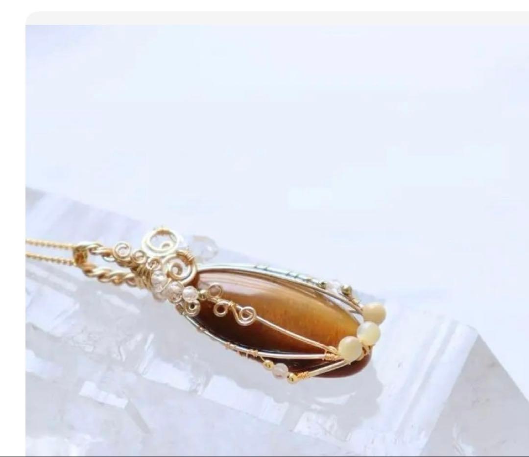 まこページ︎︎⟡アイリスクォーツ/ワイヤージュエリーネックレス︎︎⟡オーダー￼