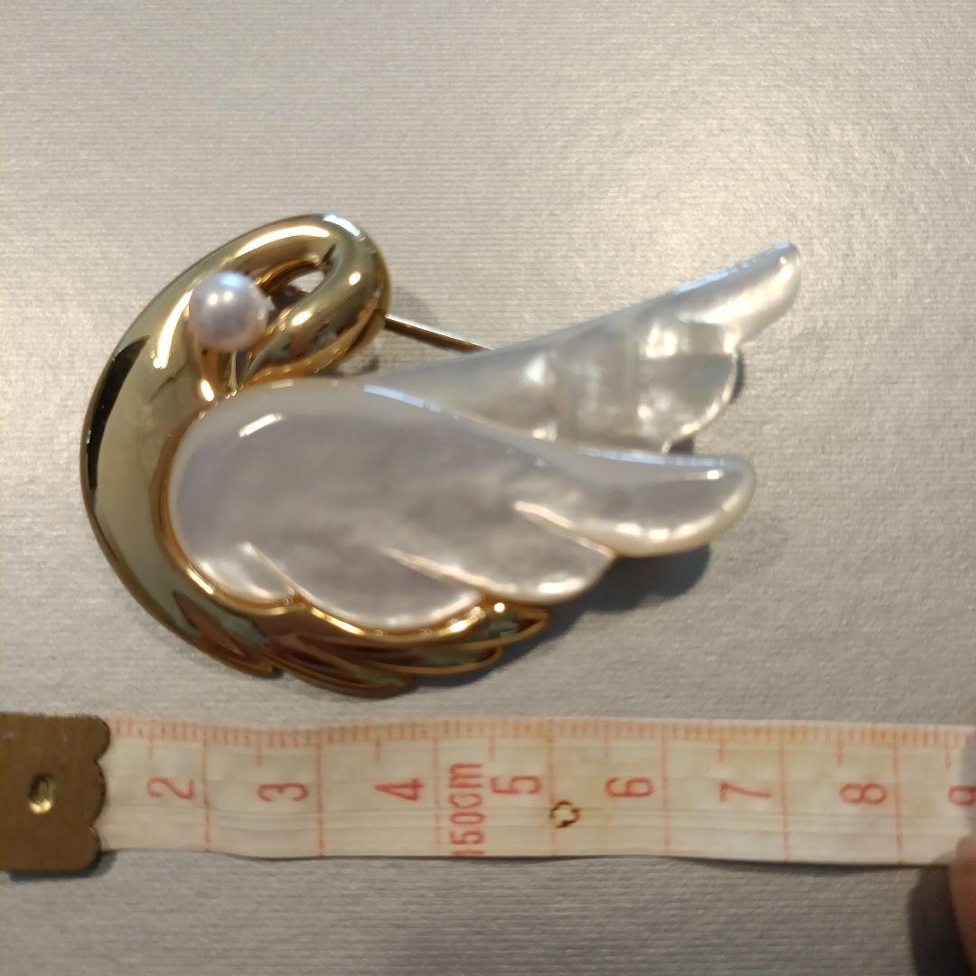 田崎真珠　TASAKI 白鳥デザイン ブローチ 　刻印なし