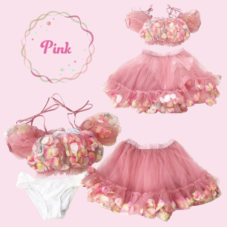 チュアンピサマイ Chuan Pisamai ピンク チュールオフショルダー水着