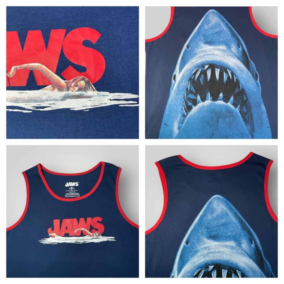 【希少】公式ライセンス JAWS ジョーズ タンクトップ 両面プリント 美品 Ｌ