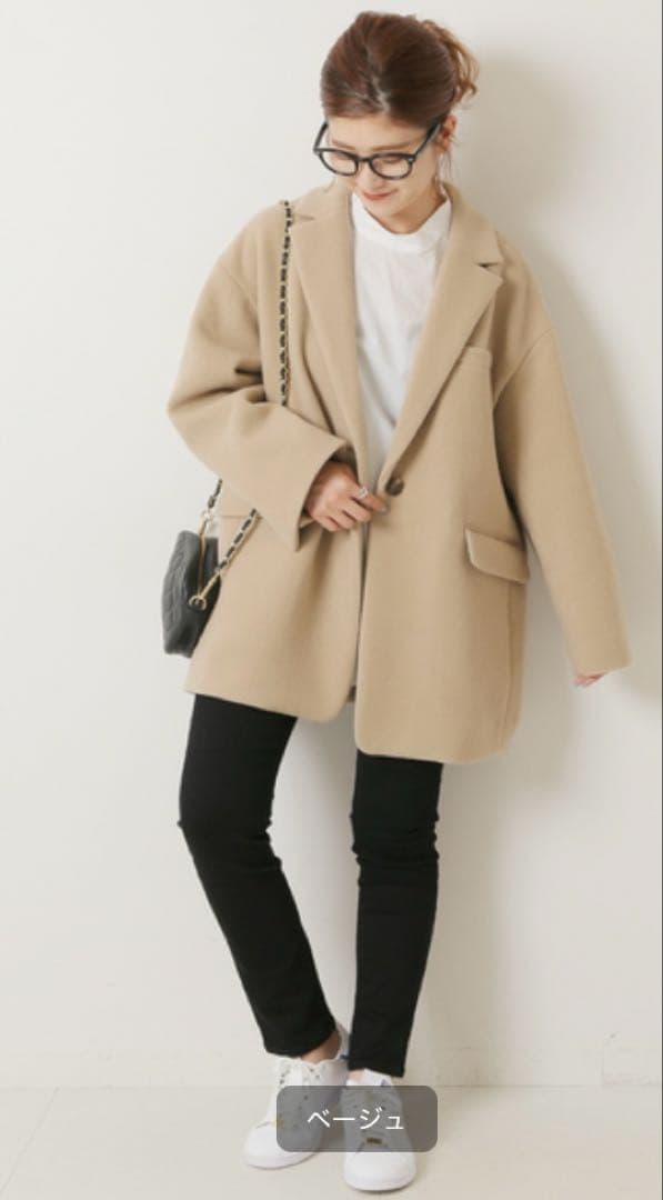 Spick & Span W/Nyモッサジャケットライクコート 38