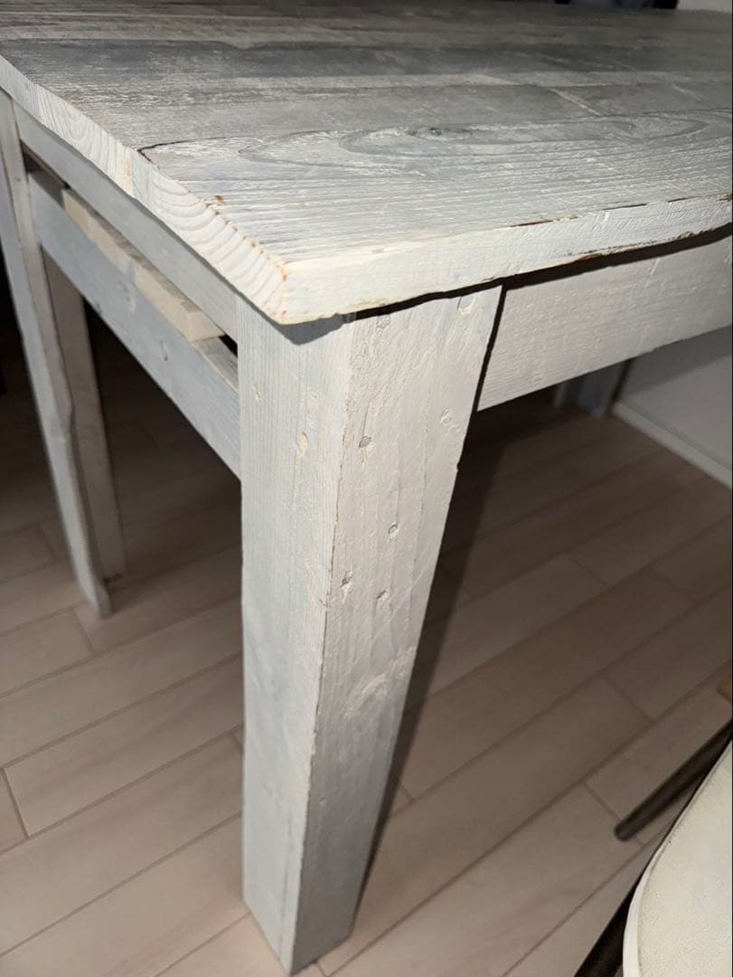 ホワイトペイントアンティーク風　ダイニングテーブル