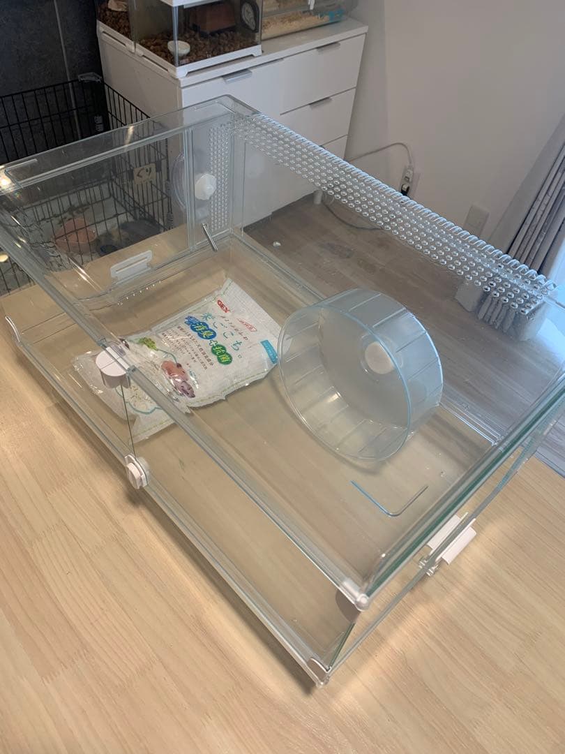 【美品】グラスハーモニー600プラス　ハムスターケージ