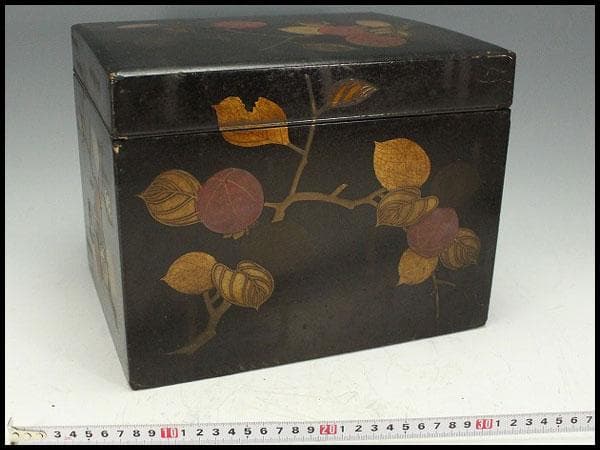 和楽器 果実 柿 蒔絵 時代 鼓箱(K-YC522)