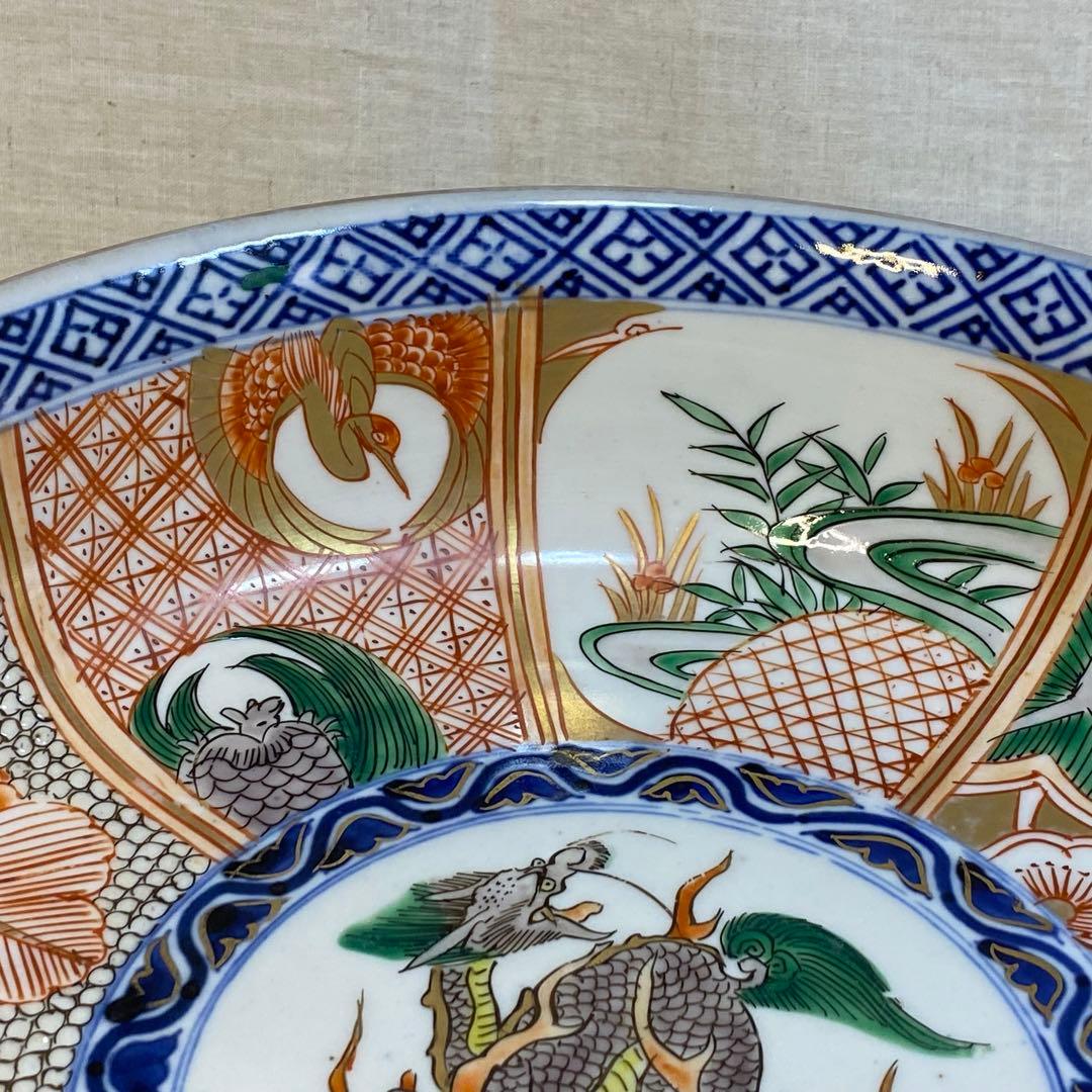 伊万里　古伊万里　大鉢　鉢　麒麟鶴亀文　鳳凰文