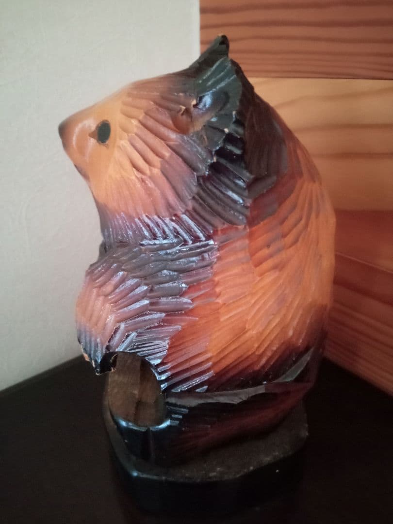 木製クマの彫刻 アンティーク工芸品