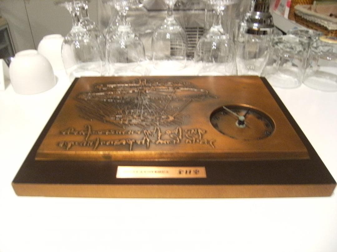 非売品 昭和57年 ANA 全日空 永年20年 勤務記念 時計付き 額 記念品