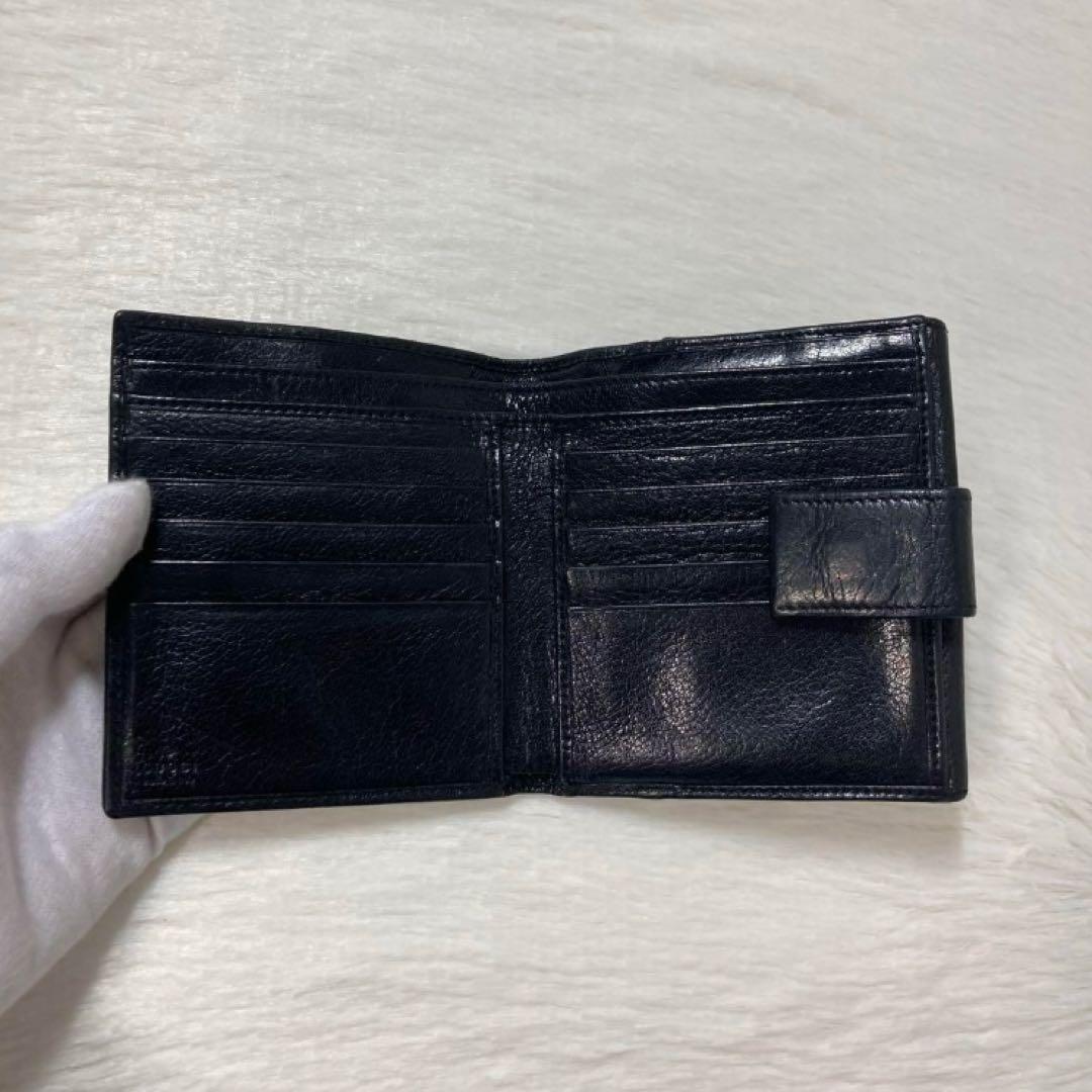 希少モデル　GUCCI グッチ　二つ折り　スタッズ　GG ロゴ　黒　早い者勝ち